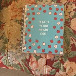 Erin Condren Blue and Red Apple Spiral teacher record book Notebook
